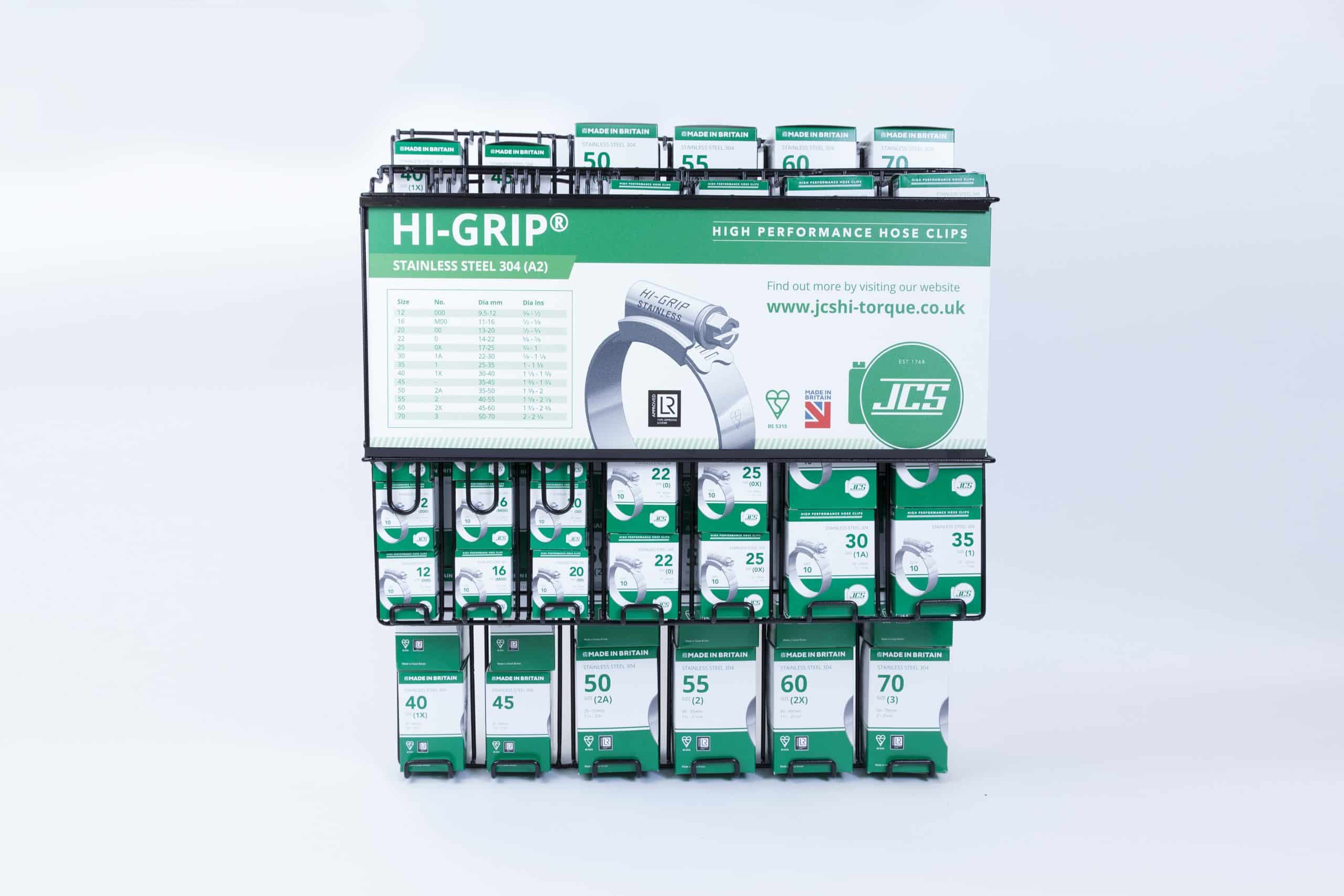 JCS Hi-Grip Zinc Plated Hose Clip Carton Dispenser with 680 Clips 304SS