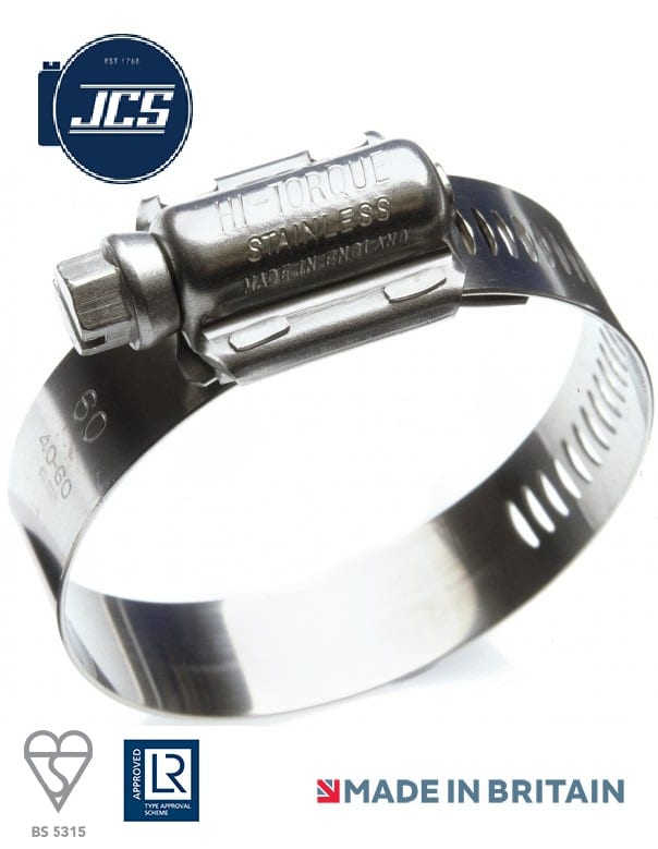 JCS Hi Torque BS5315 Stainless Steel Heavy-Duty Hose Clips 304 & 316 Grade SS (HT Range)