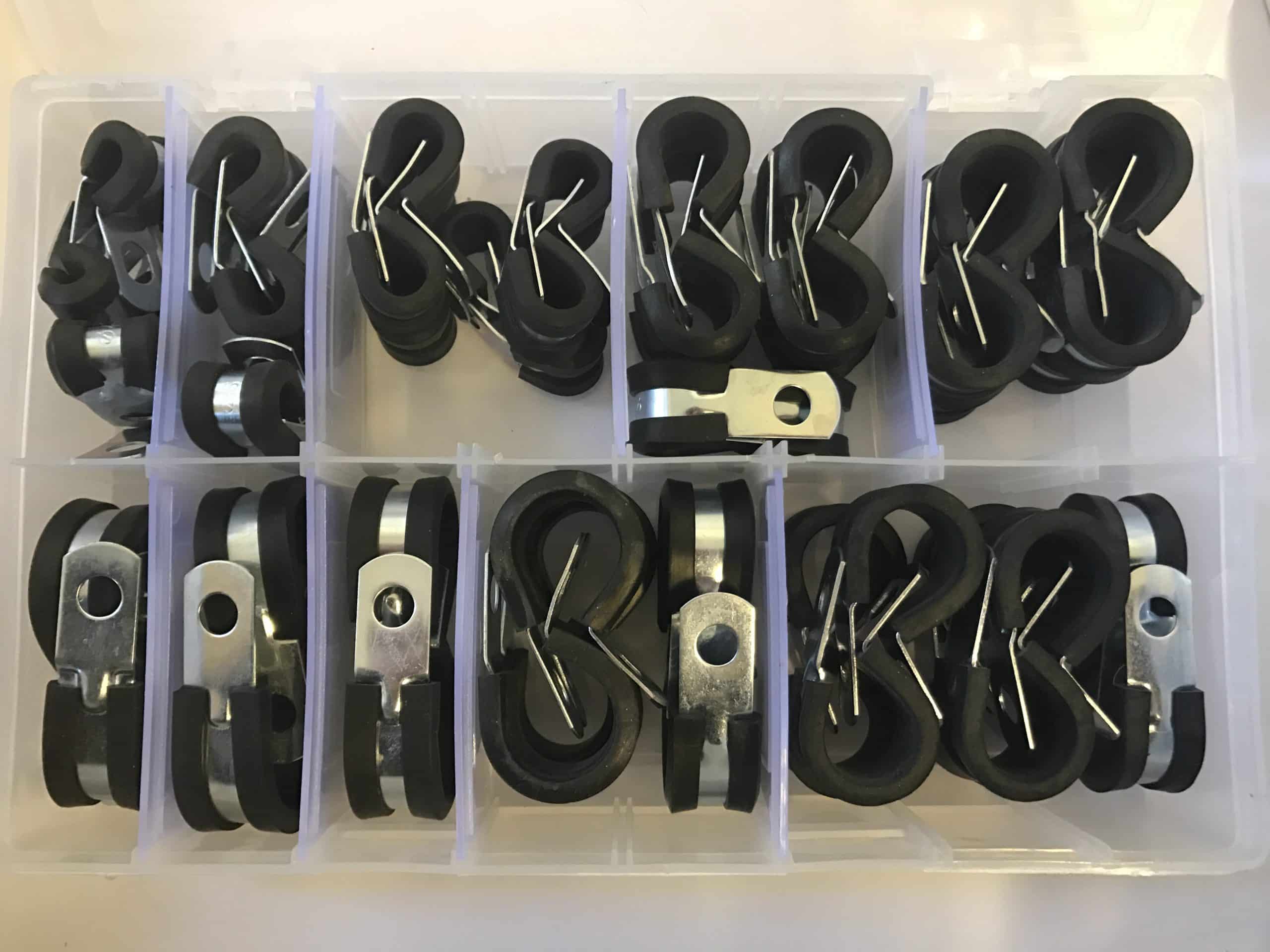 P Clip Kit 1/2" Rubber Lined Zinc Plated-0