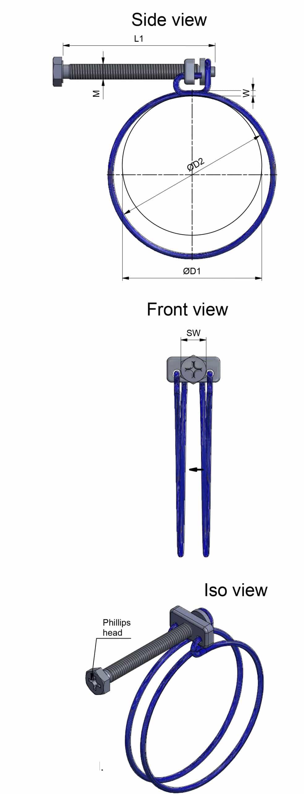 Double wire pusher clamps W1 - Image 2