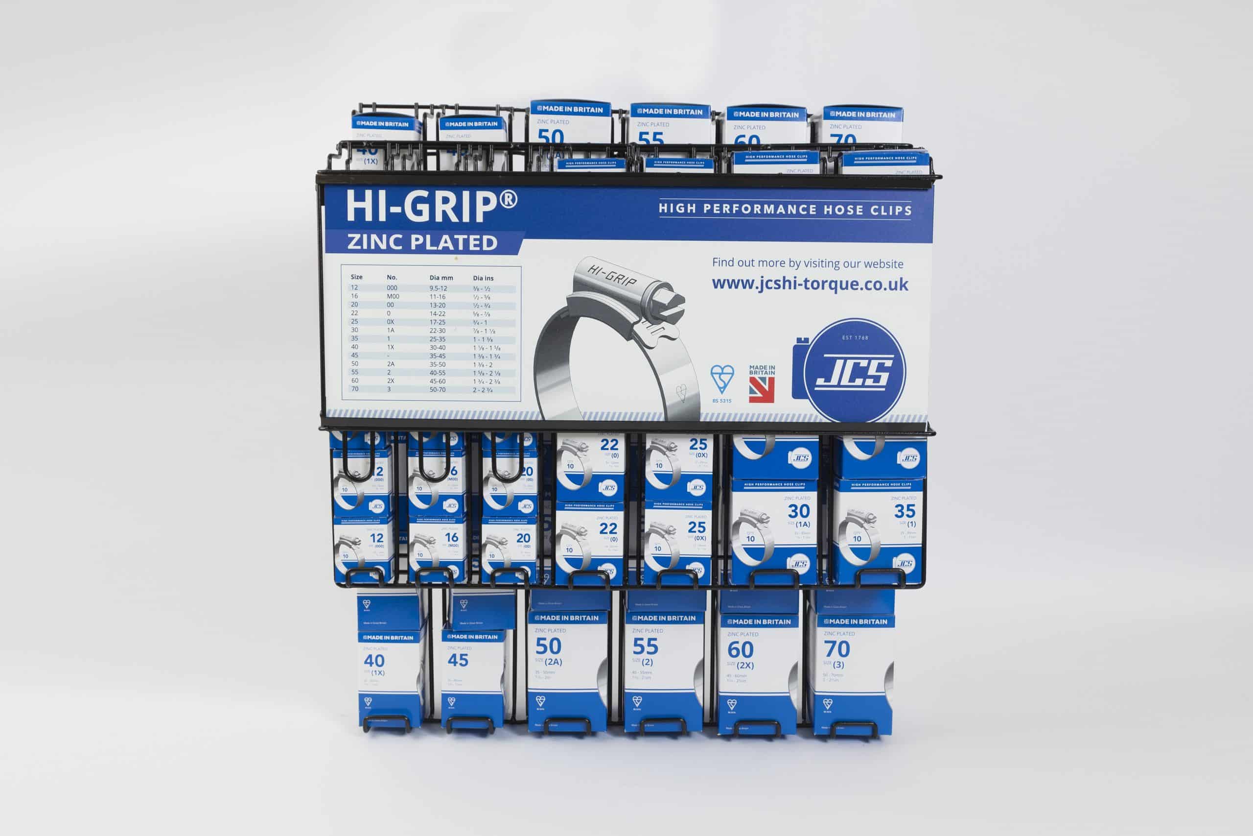 JCS Hi-Grip Zinc Plated Hose Clip Carton Dispenser with 680 Clips